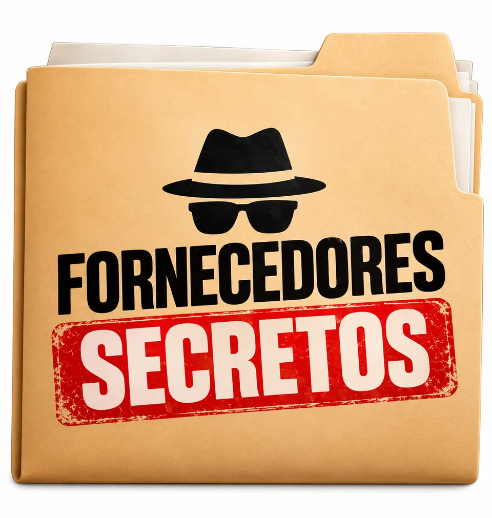 Pasta amarela com a inscrição Fornecedores Secretos